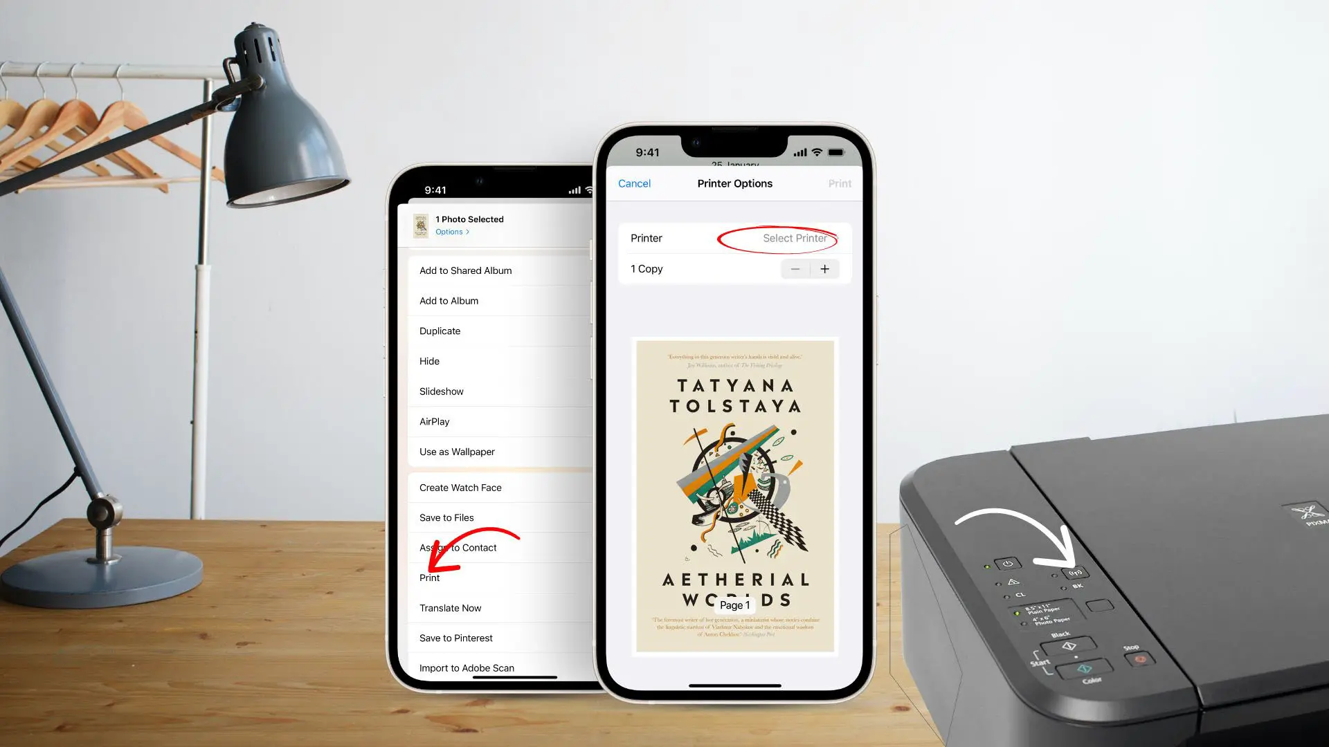 Connect Canon printer to iPhone with Airprint function