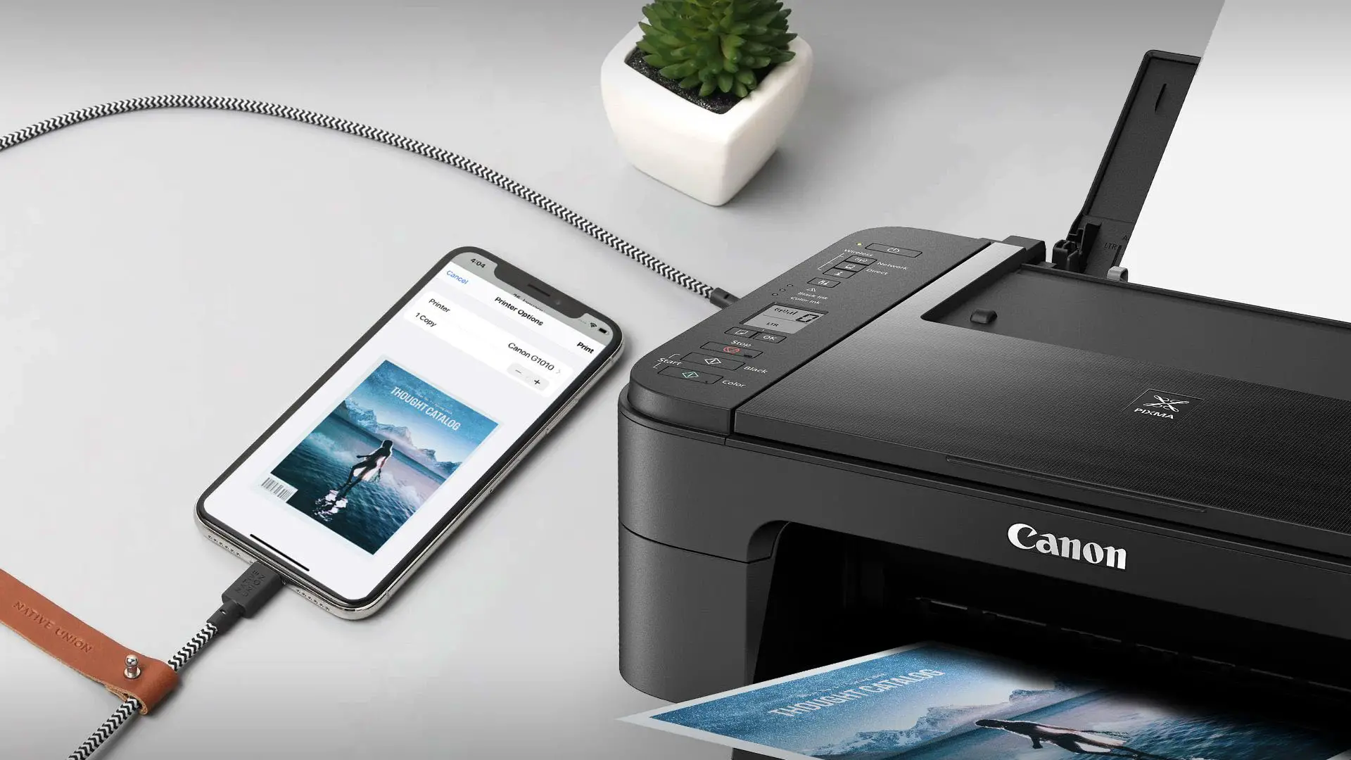 Connect canon printer to iPhone using USB cable
